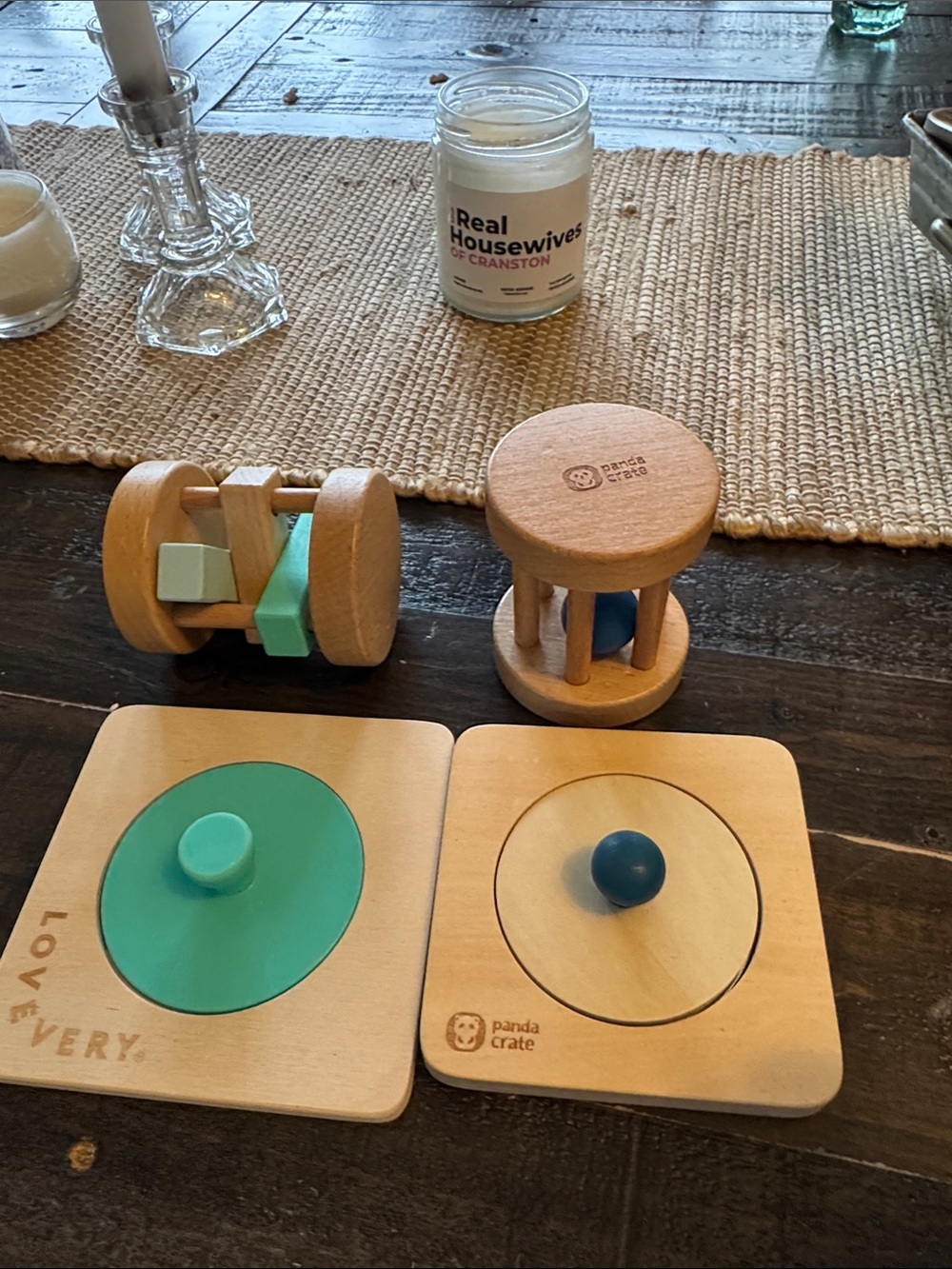 Wooden Sensory Toy Set - Blue & Teal